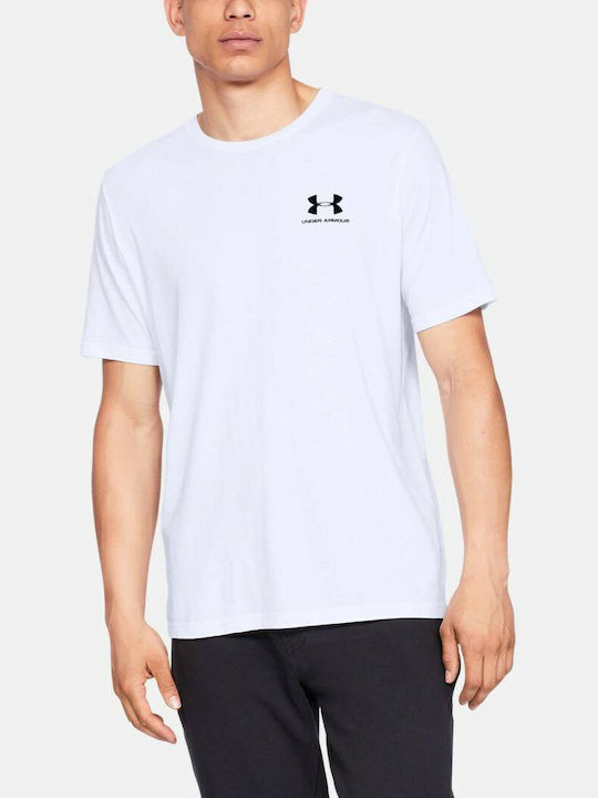 Under Armour Sportstyle Left Chest Ανδρικό Αθλητικό T-shirt Κοντομάνικο Λευκό