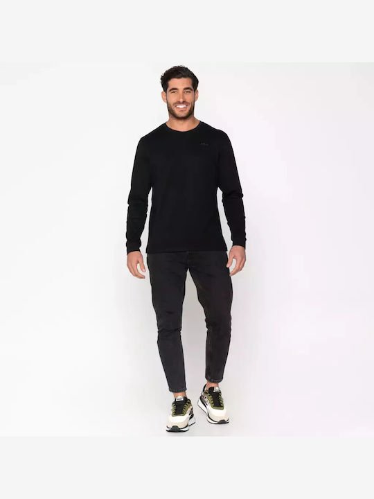 Fila Orlando Ανδρική Μπλούζα Μακρυμάνικη Μαύρη