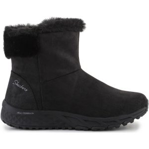 Skechers Cozy Γυναικείες Μπότες με Γούνα Μαύρες