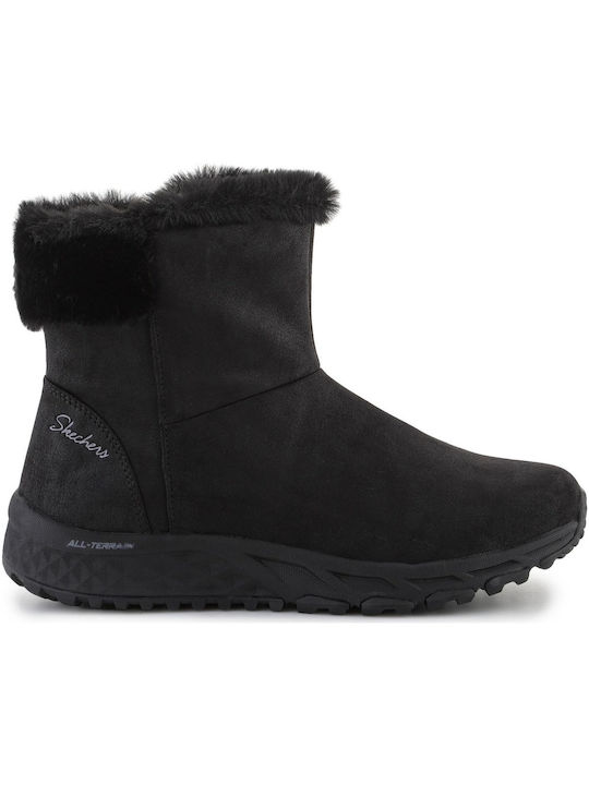 Skechers Cozy Γυναικείες Μπότες με Γούνα Μαύρες
