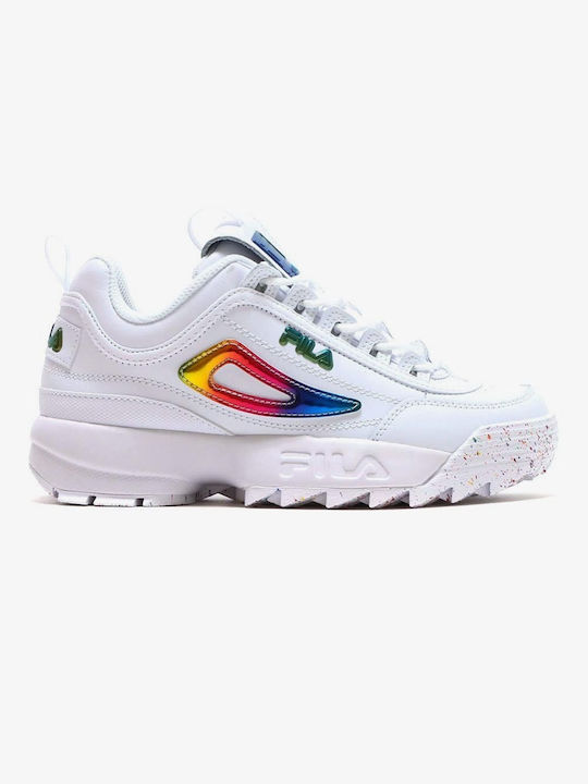 Fila Disruptor II Pride Γυναικεία Sneakers Chunky Λευκά 5XM01781-122