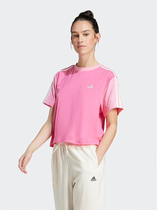 adidas T-Shirt Essentials 3-Stripes IS1574 Ροζ Loose Fit