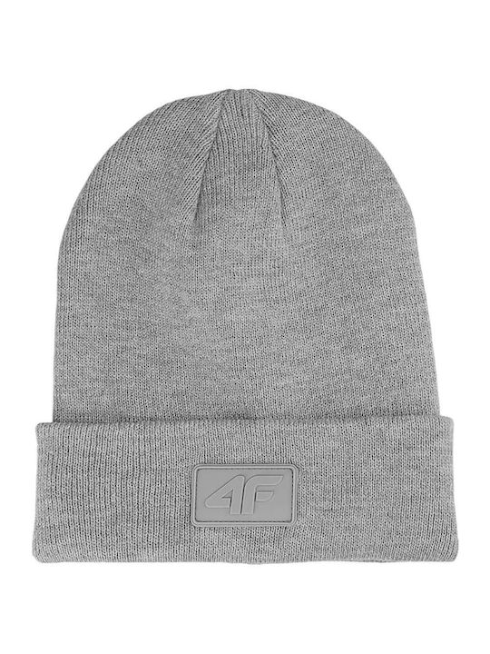 4F Beanie Ανδρικός Σκούφος Πλεκτός σε Γκρι χρώμα