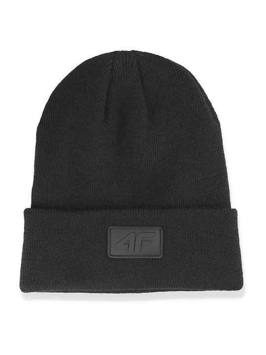 4F Beanie Ανδρικός Σκούφος Πλεκτός σε Μαύρο χρώμα