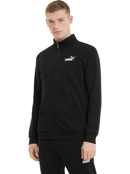 Puma Essentials Ανδρική Φούτερ Ζακέτα με Τσέπες Μαύρη