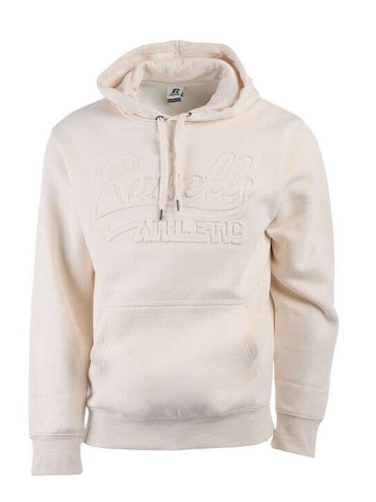 Russell Athletic Pull Over Hoody Ανδρικό Φούτερ White Sand