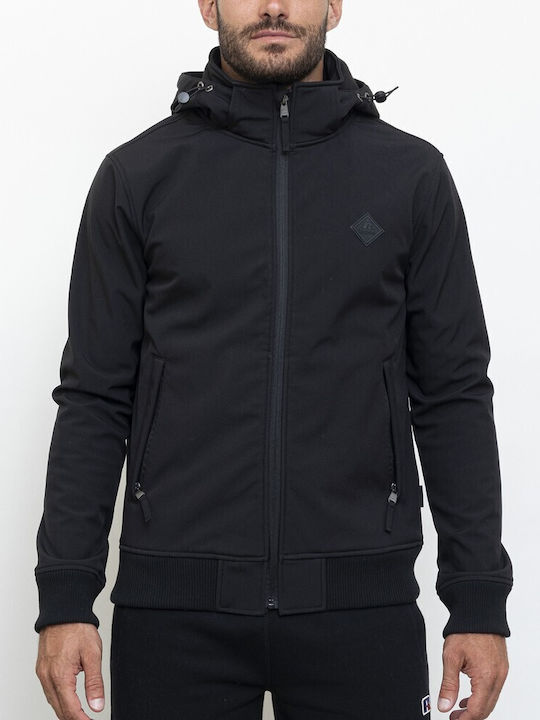Russell Athletic Ανδρικό Χειμωνιάτικο Μπουφάν Softshell Αδιάβροχο και Αντιανεμικό Μαύρο