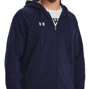 Under Armour Rival Ανδρική Φούτερ Ζακέτα με Κουκούλα και Τσέπες Μπλε