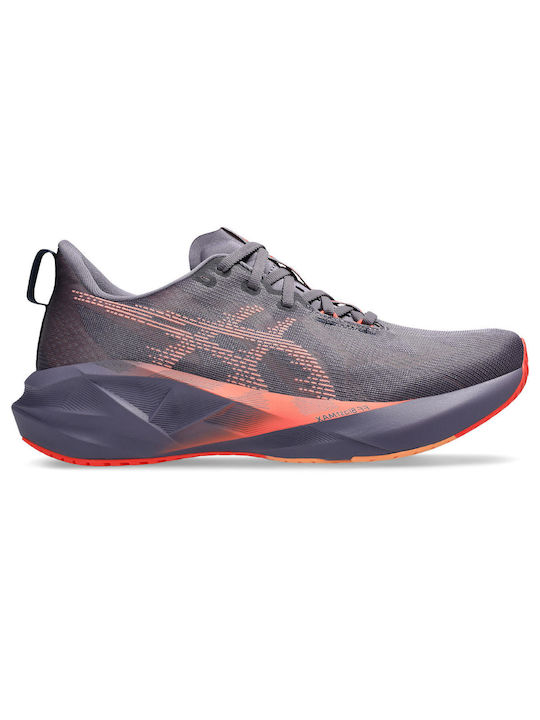 ASICS Novablast 5 Ανδρικά Αθλητικά Παπούτσια Running Greyish Purple / Coral Reef