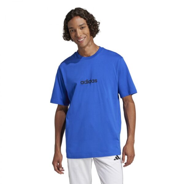 ADIDAS Essentials Linear Single Jersey Tee Ανδρικό T-Shirt σε Μπλε Χρώμα - Image 6