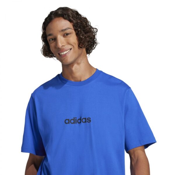 ADIDAS Essentials Linear Single Jersey Tee Ανδρικό T-Shirt σε Μπλε Χρώμα - Image 3