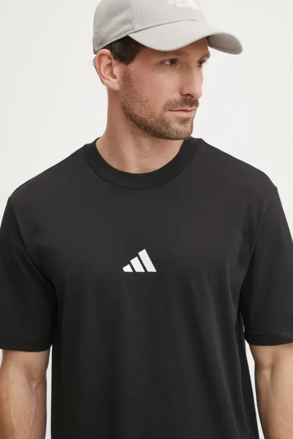 Βαμβακερό μπλουζάκι adidas Essential ανδρικό, χρώμα ΜΑΥΡΟ - Image 3