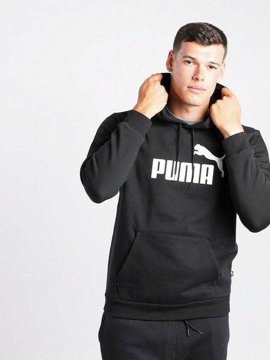 Puma Ανδρικό Φούτερ με Κουκούλα και Τσέπες Μαύρο