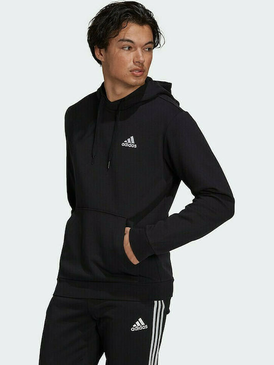 Adidas Essentials Ανδρικό Φούτερ με Κουκούλα και Τσέπες Μαύρο GV5294