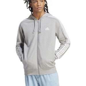 Adidas Ανδρική Φούτερ Ζακέτα με Κουκούλα και Τσέπες Γκρι