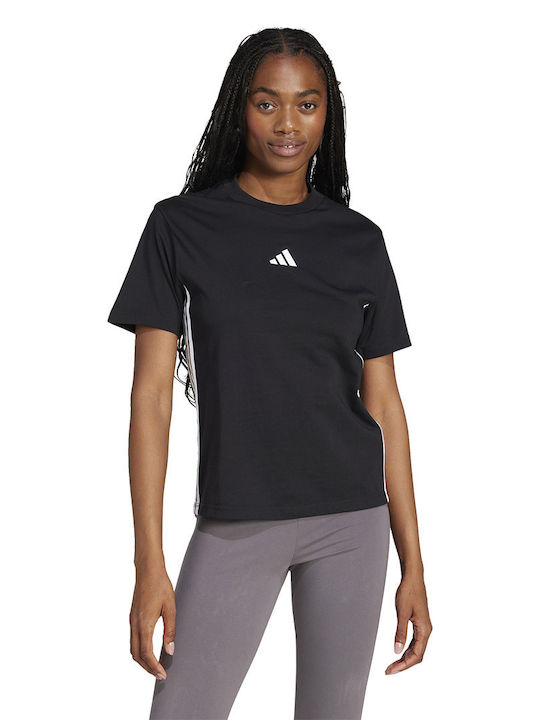 adidas W 3s Γυναικεία Αθλητική Μπλούζα Κοντομάνικη Μαύρη