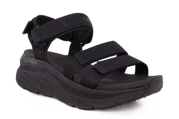 Skechers D Lux Walker-Going-Out Vibes Black Women Strap Sandal 119828-BBK - Image 4