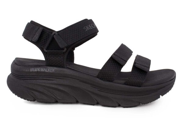 Skechers D Lux Walker-Going-Out Vibes Black Women Strap Sandal 119828-BBK